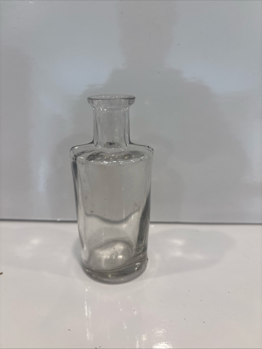 Vintage Medicine Bottle 181 Stamp - clear/smoke